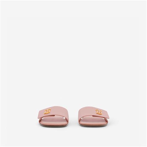 burberry slides pink|Burberry monogram motif leather sandals.